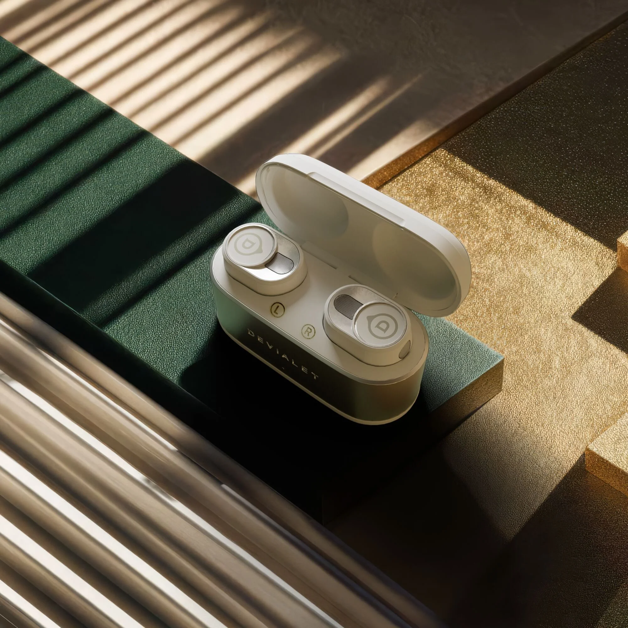 Devialet Gemini II Light Pearl earbuds – premium sound, available